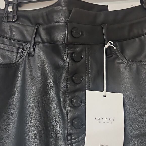 NWT KanCan Janet High Rise Faux Leather Ankle Skinny Pants sz 13/30 - Picture 7 of 12
